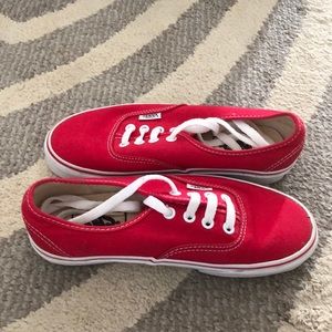 Red Vans like new. Men’s size 4 women’s size 5.5
